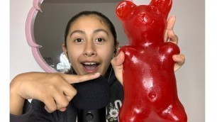 'ASMR- Eating A Giant Gummy Bear!!'