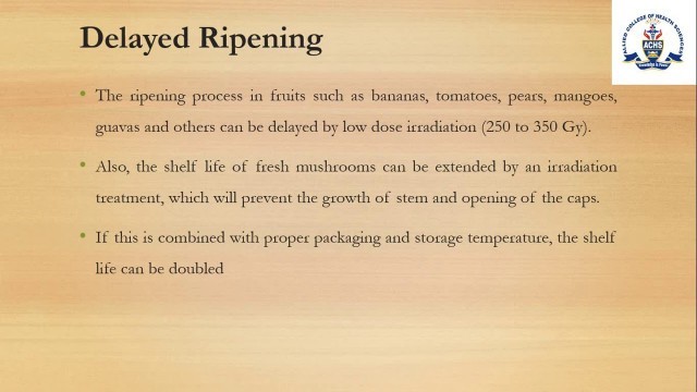 'EFFECT OF IRRADIATION ON FOODS  Lecture # 32'