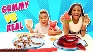 'REAL FOOD VS GUMMY FOOD CHALLENGE'