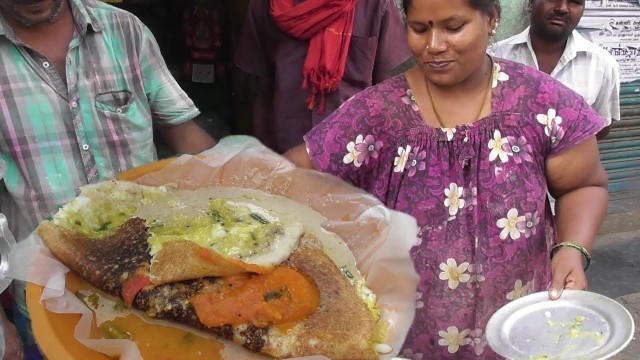 'Egg ( Anda ) Masala Dosa | Tamil Nadu South Indian Street Food 2018'