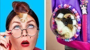 'How To Sneak Pets Into Class / 8 Funny Pet Pranks And Hacks'