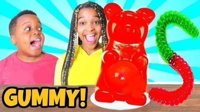 'GUMMY FOOD vs REAL FOOD Challenge!!! - Shiloh and Shasha - Onyx Kids'