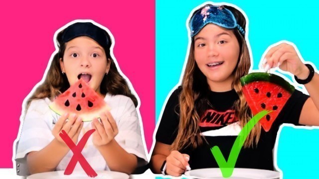 'GUMMY vs REAL | EATING GIANT GUMMY FOOD | SISTER FOREVER'