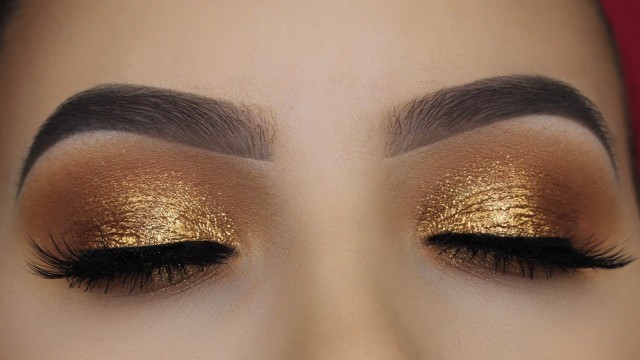 'Golden Bronze Kim Kardashian Inspired Eye Makeup tutorial'