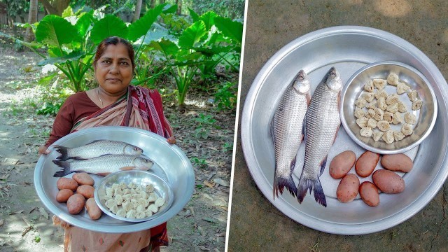 'Carp Fish, Bori & Potato Cooking Recipes by Village Food Life'