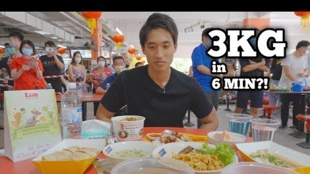 'Hawker Food Eating Contest in Chinatown Singapore! | 3KG EATEN IN 6 MINUTES! | Singapore Street Food'