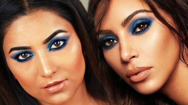 'KIM KARDASHIAN (KKW BEAUTY x MARIO) INSPIRED BLUE SMOKEY EYE + NUDE LIP MAKEUP TUTORIAL'