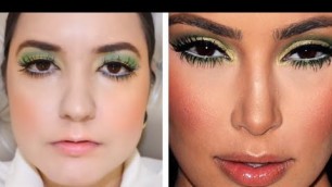 'Kim Kardashian Green Eye Makeup Look'