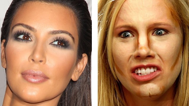 'People Try Kim Kardashian Makeup For The First Time'