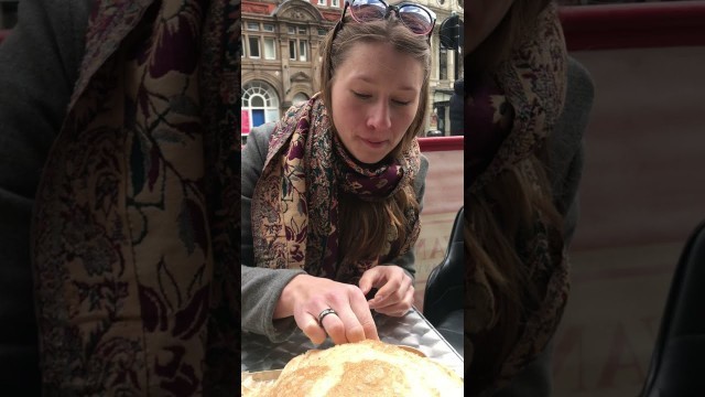 'Foreigners reaction trying Indian Street Food Chole Bhature at Sarvana Bhavan London UK'