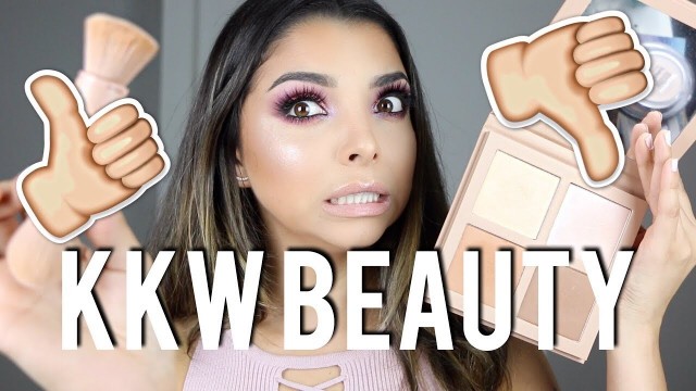 'KIM KARDASHIAN | KKMW BEAUTY Powder Highlight and Contour kit first impressions! KAMILABRAVO'