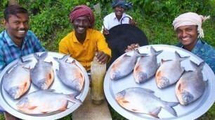 'KING SIZE FISH FRY | Red Pomfret fish Fry in Village | Village Style Cooking | Village Food'