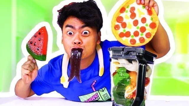 'GUMMY FOOD VS REAL FOOD SMOOTHIE!'