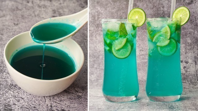 'Blue Curacao Lemonade  With Homemade Syrup | Blue Lagoon Mocktail | Refreshing Summer Drinks'