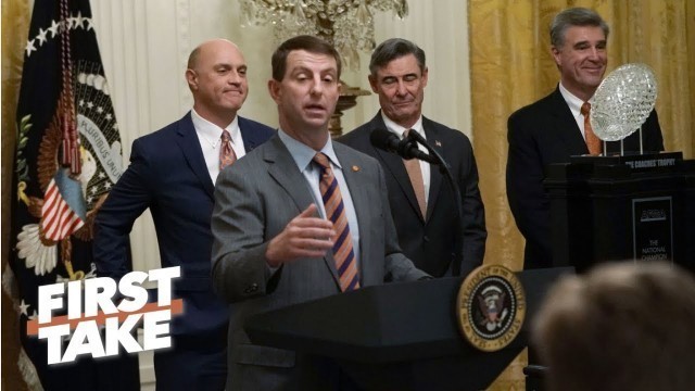 'Was Clemson being served fast food at the White House disrespectful? | First Take'