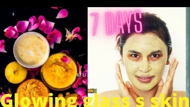 'Glowing skin challenge | glass skin| basan face mask| skin whitening |7 days challenge'