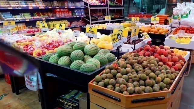 'Fruits and vegetables shop in Wuhan China'