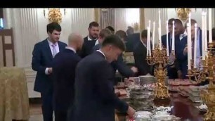 'Donald Trump serves Clemson football team junk food at the White House'