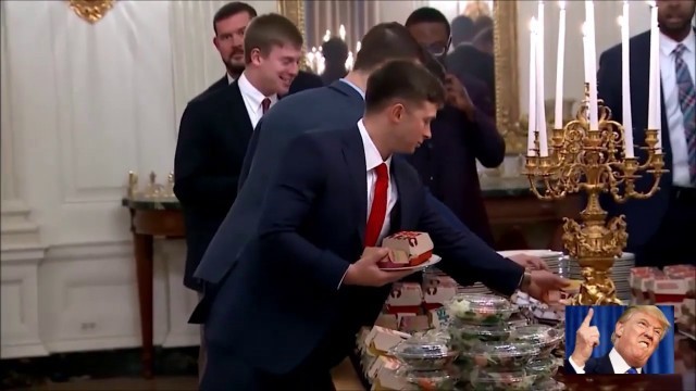 'Funny Footage, Trump Hosts Clemson Tigers, Feeds Them Fast Food at White House'