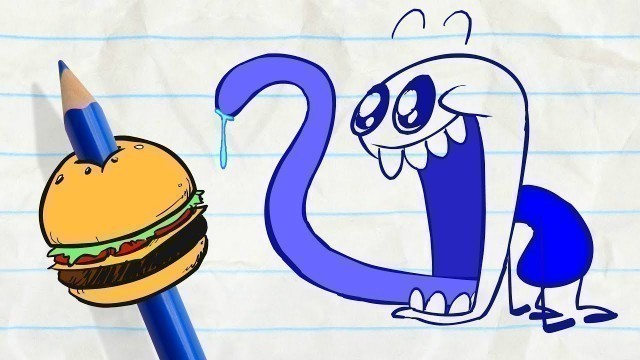 'Pencilmate Pigs Out! -in- FOOD FIGHTERS - PENCILMATION Cartoons'