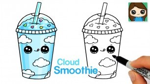 'How to Draw a Cloud Smoothie Cute Drink ☁️ Summer Art Series #17'