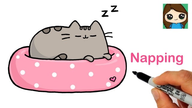 'How to Draw Napping Pusheen | Sleeping Cat'