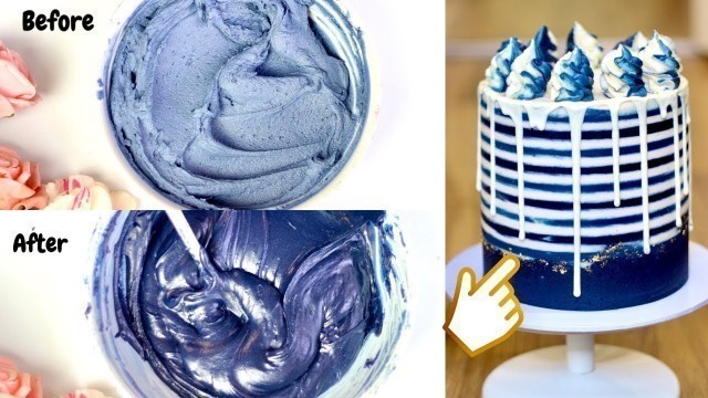 'Microwave Buttercream To Get A SUPER DARK/DEEP COLOUR | Buttercream Cake Hack| How To Get Dark Icing'