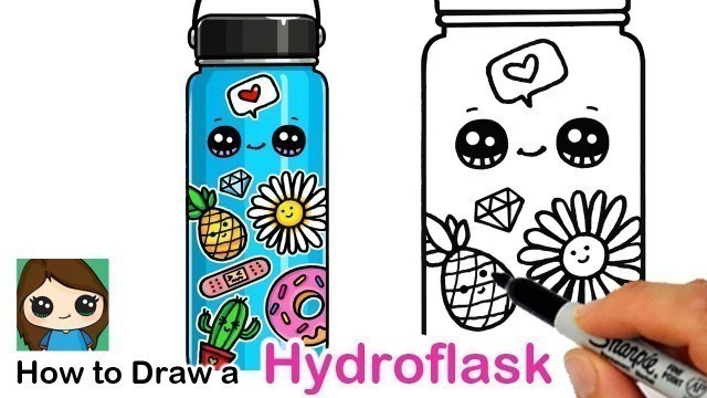 'How to Draw a Hydroflask with Cute Stickers'