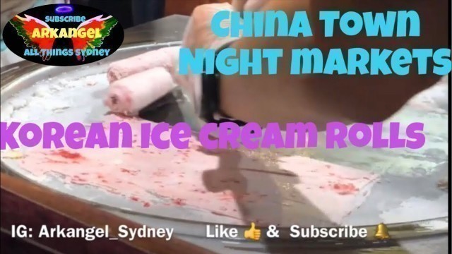 'Korea Street Food China Town Night Market Dumplings & Korean Homemade Ice Cream Rolls'