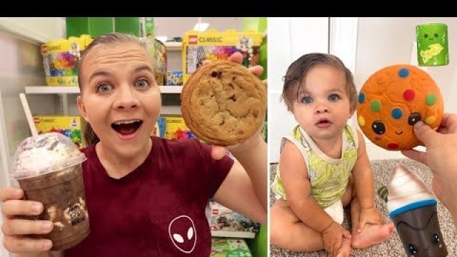 'SQUISHY VS REAL FOOD! Toddler Controls What We Eat!'