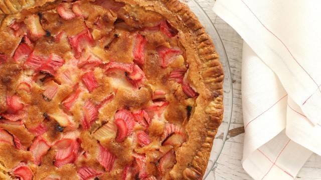 'Sweet and Tart Rhubarb Custard Pie - Everyday Food with Sarah Carey'