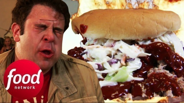 'Seriously Hot Pulled Pork Burger Leaves Adam Speechless | Man v Food'