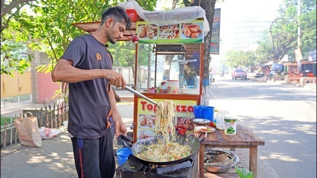 'Fried Chicken Coated Unique Style Noodles Cooking | Bangladeshi Street Food'