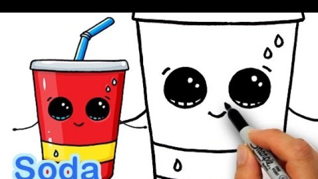 'How to Draw Cute Cartoon Soda Cup Drink Step by Step'