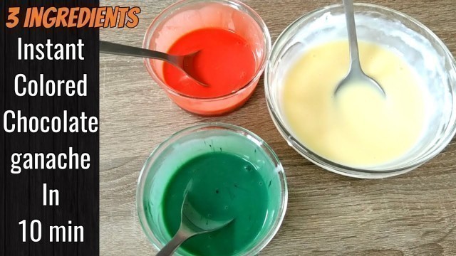 'COLORED GANACHE For Cake Decoration | White Chocolate Ganache Recipe | Coloured Chocolate Frosting'