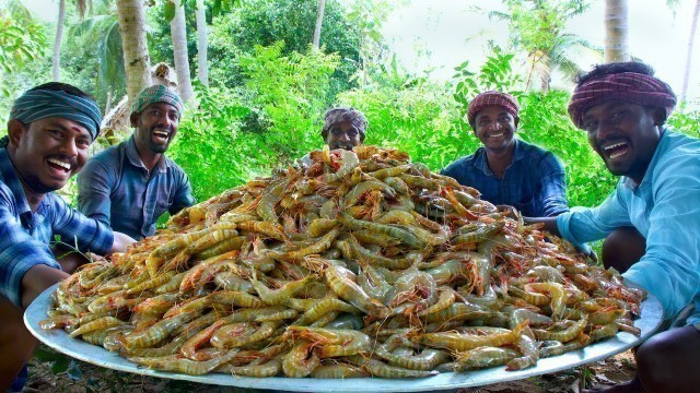 'PRAWNS FRY | Crispy Shrimp Fry Recipe Cooking in Village | Tasty Fried Shrimp Seafood Recipe'