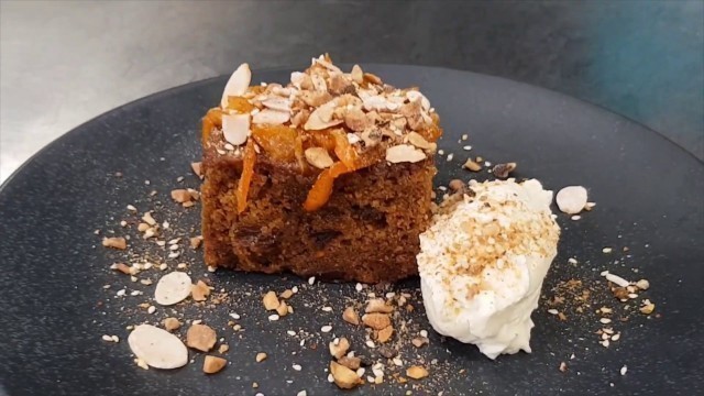 'COOK at HOME - Mandarin marmalade cake, Neals Yard creme fraiche, sweet dukkah.'