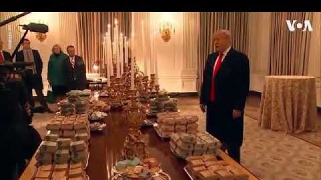 'Trump serves fast food at white house'