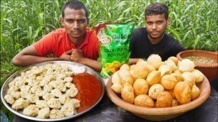 '100x Pani Puri/ Golgappa Vs 60x Momos Eating Challenge | Man Vs Food | Street Food Challenge'