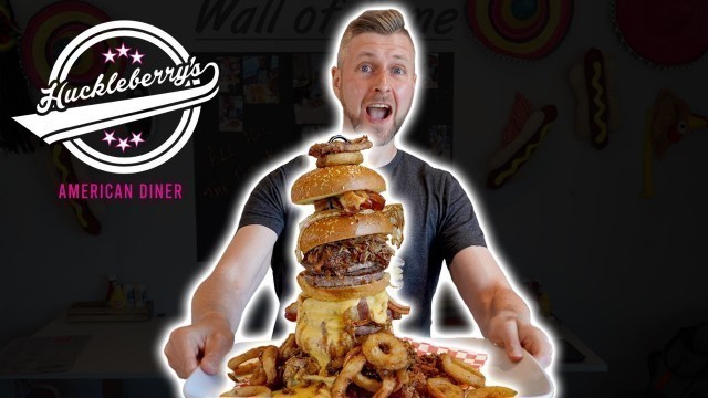 'BURGER-POCALYPSE CHALLENGE NEW RECORD? 5 POUNDS UNDER 7 MINUTES? Huckleberry\'s Man vs Food|UK Tour#5'