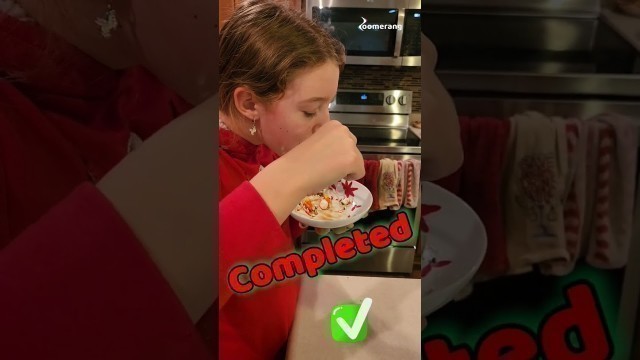 'Buddy the Elf Food Challenge - Who finished the Sugary Spaghetti #elf #challenge #christmas'