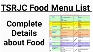 'TSRJC Food Menu List week wise || TSRJC Food Review || GURUKUL Food menu'