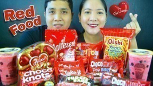 'Red Food Party / Eating Only Red Food / Valentine\'s Day Celebration / Pinoy Mukbang'