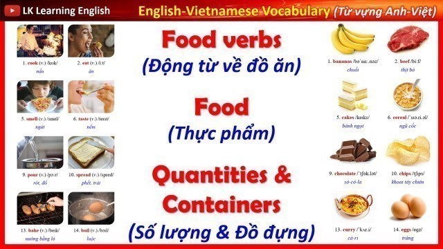 'Vocabulary | List 38: FOOD VERBS - FOOD - QUANTITIES & CONTAINERS - MENU (Life A1-A2 | Unit 5: FOOD)'