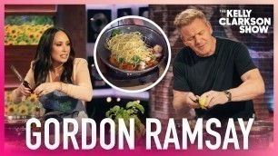 'Gordon Ramsay Yells At Kelly & Cheryl Burke While They Race To Cook Shrimp Scampi In Under 5 Minutes'