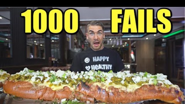 '\"Don\'t Even Try\" INSANE METRE LONG HOT DOG CHALLENGE (3ft) | Famous Man Vs Food Challenge'