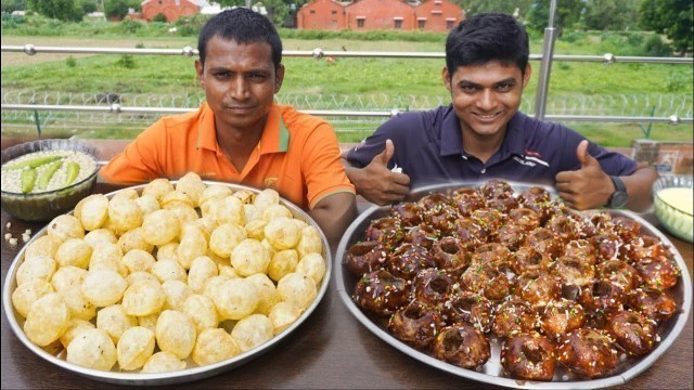 'Gol Gappay Vs Chocolate Panipuri Eating Challenge | Man Vs Food | Street Food Challenge'