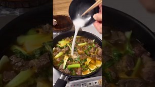 'Fried Rice with Beef Starchy Sauce #shorts #food #asmr #recipe'