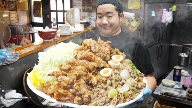 'Giant food! 8kg Fried Chicken Bowl, Ramen and Fried Rice - ラーメン 炒飯  唐揚げ丼 Japanese Street Food 二代目蝦夷'