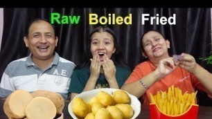 'Raw Vs Boiled Vs Fried Food Challenge ।। Food Challenge'